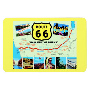 Route 66 Main Street of America  Briefkaart Magneet