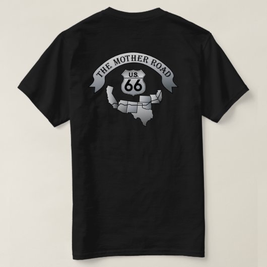 Route 66 Mère Route T-shirt homme T-shirt noir (Design dos)