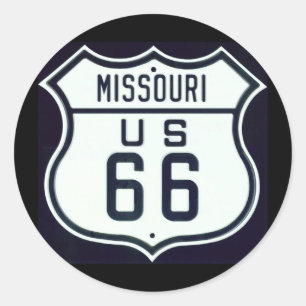 Route 66 Missouri Ronde Sticker