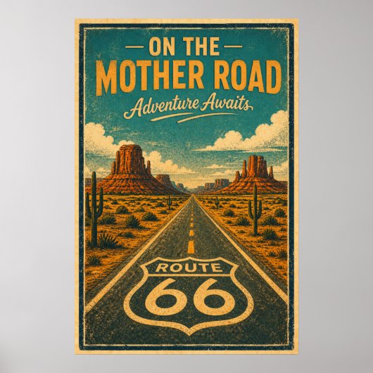 Route 66 Mother Road Aventure décoration murale (Devant)