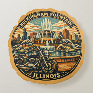Route 66 Mother Road Chicago Bedding Rond Kussen