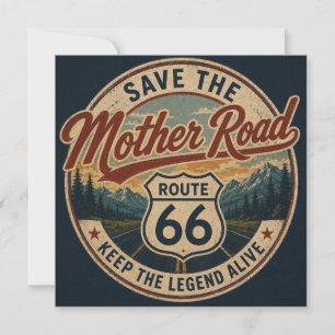 Route 66 Mother Road Vintage Berg Reis Kunst Kaart