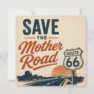 Route 66 Mother Road Zonsondergang Kaart
