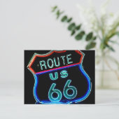 Route 66 neonbordfoto briefkaart (Staand voorkant)