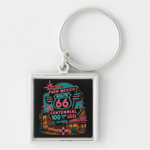Route 66 New Mexico Reis Souvenir Sleutelhanger