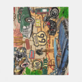 Route 66, nostalgisch poster. Fleece Deken (Voorkant)