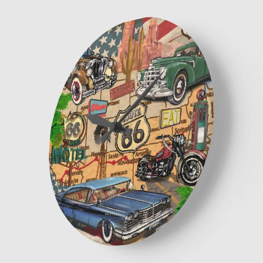 Route 66, nostalgisch poster. Grote Klok (Hoek)