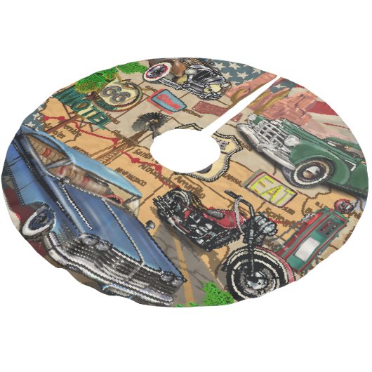 Route 66, nostalgisch poster. Kerstboom Rok (Gekanteld)
