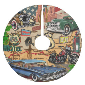 Route 66, nostalgisch poster. Kerstboom Rok