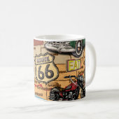  Route 66, nostalgisch poster. Koffiemok (Voorkant rechts)