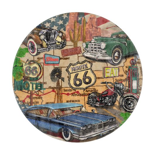  Route 66, nostalgisch poster. Snijplank (Voorkant)