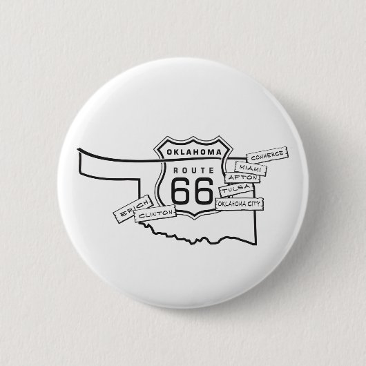 route 66 Oklahoma-cadeaus Ronde Button 5,7 Cm (Voorkant)