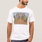 Route 66 Oklahoma Rock Creek Bridge Waterverf T-shirt (Voorkant)