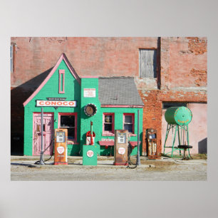 Route 66 Old Conoco Station Poster