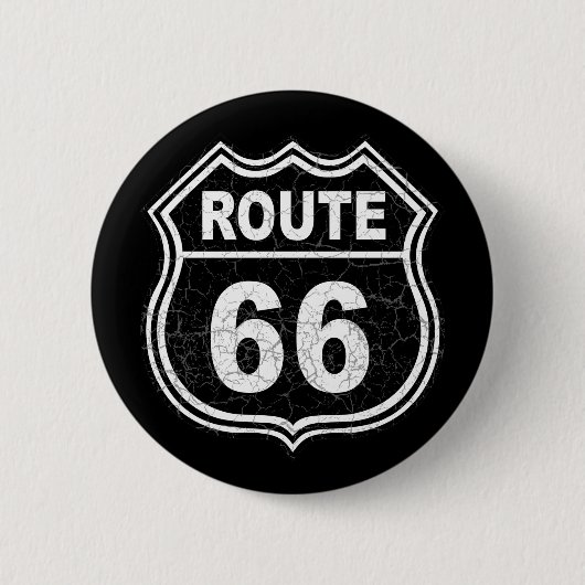 Route 66 Onderdruk Ronde Button 5,7 Cm (Voorkant)