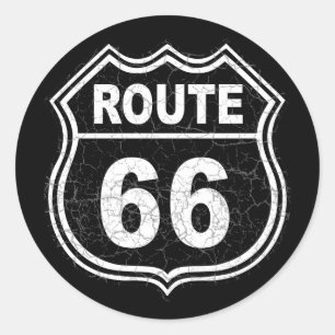 Route 66 Onderdruk Ronde Sticker
