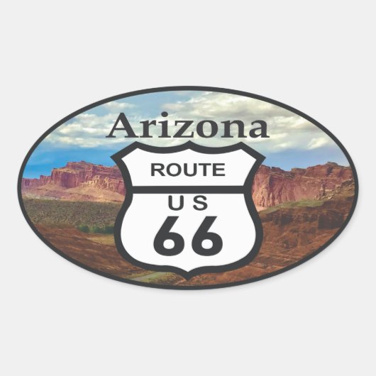 Route 66 ovale sticker (Voorkant)