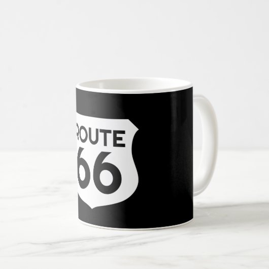 Route 66 panneau routier tasse à café personnalisé (Devant droit)
