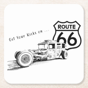 Route 66 Papieren Onderzetter