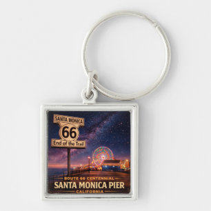 Route 66 Pier Keys Reis Souvenir Sleutelhanger