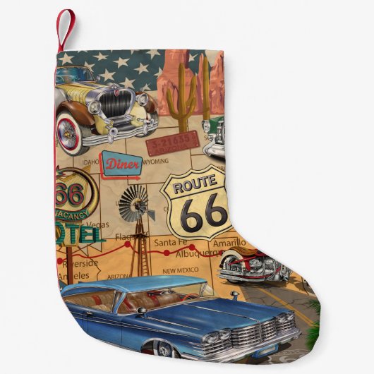  Route 66 poster. Kleine Kerstsok (Voorkant)