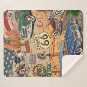  Route 66 poster. Sherpa Deken (Voorkant (horizontaal))