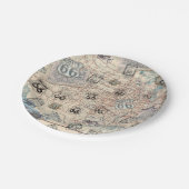 Route 66 Road Map Papieren Bordje (Gekanteld)