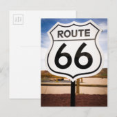 Route 66 road sign, Arizona Briefkaart (Voorkant / Achterkant)