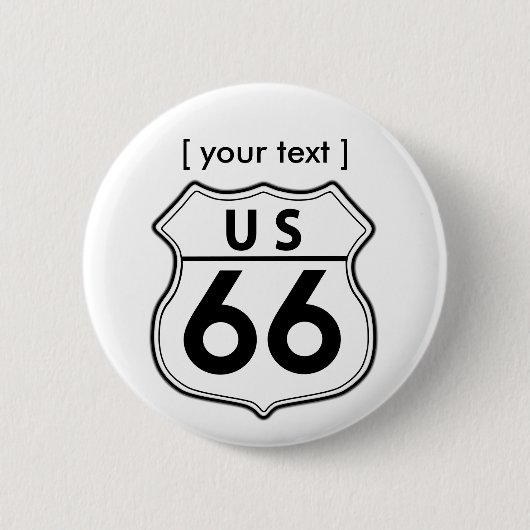 Route 66 Road Sign Button (Voorkant)