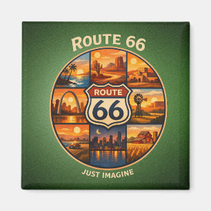 Route 66 Road Trip Collage Magneet