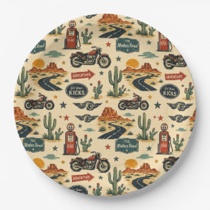 Route 66 Road Trip Feesttafel Americana Papieren Bordje