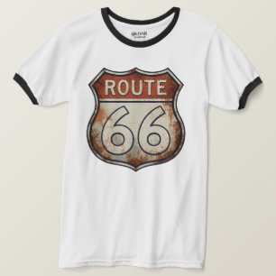 Route 66 Roestig Wegbord T-shirt