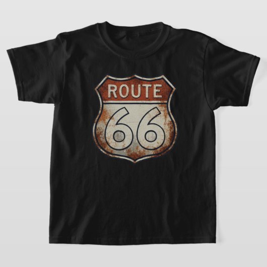 Route 66 Roestig Wegbord T-shirt (Laagn)