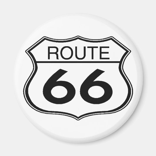 Route 66 - Ronde magneet (Voorkant)