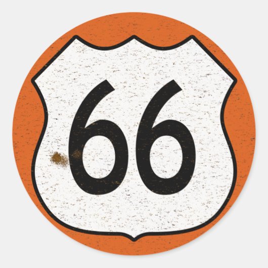 Route 66 ronde sticker (Voorkant)