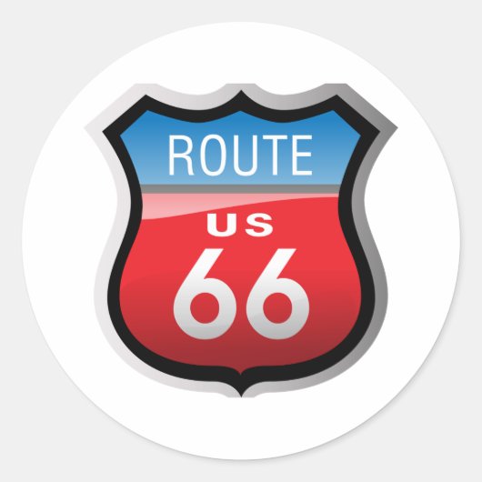 Route 66 ronde sticker (Voorkant)
