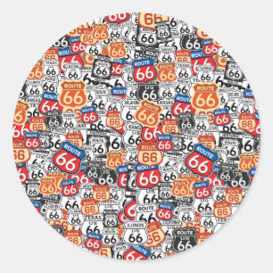 Route 66 ronde sticker