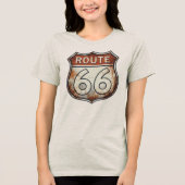 Route 66 Rusty Road Sign Tri-Blend Shirt (Voorkant)