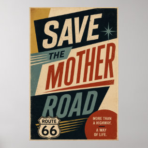 route 66 Sauvegarder Mother Road Décoration Murale