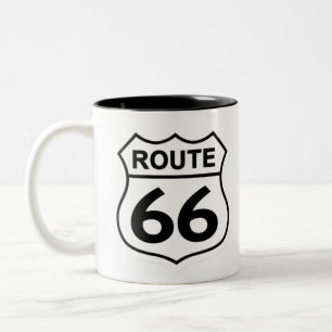 route 66 schild tweekleurige koffiemok