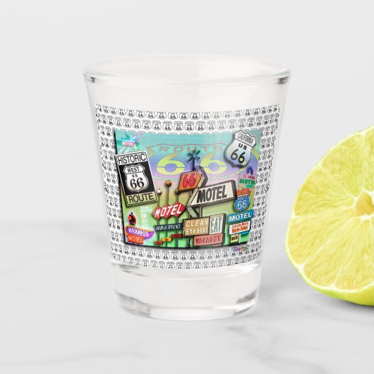 ROUTE 66 SHOT GLAS (Voorkant)