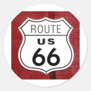 Route 66 Sign Ronde Sticker