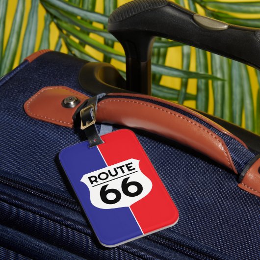 Route 66 snelweg teken aangepaste reisbagage label bagagelabel (Voorkant Insitu 1)
