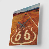  Route 66 Square Wall Clock Vierkante Klok (Hoek)