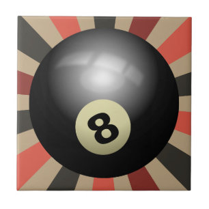 Route 66 Sunburst Vibes - Retro 8-Ball Tegeltje