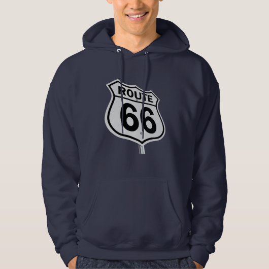 Route 66 sweat - shirt à capuche masculin. (Devant)