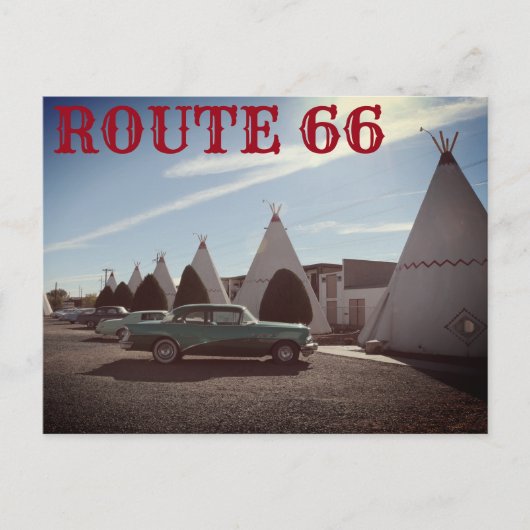 Route 66  TeePee Motel TRAVEL Briefkaart (Voorkant)