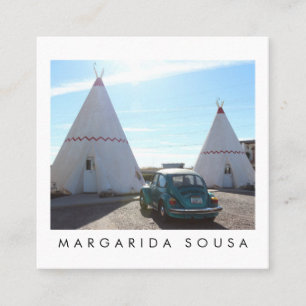 Route 66 TeePee  Retro Toerisme met foto's Vierkante Visitekaartje