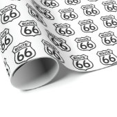 Route 66 Teken op wit Cadeaupapier (Rol Hoek)