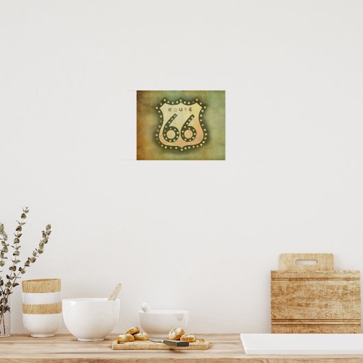 route 66 teken poster onderdrukkende stijl (Keuken)